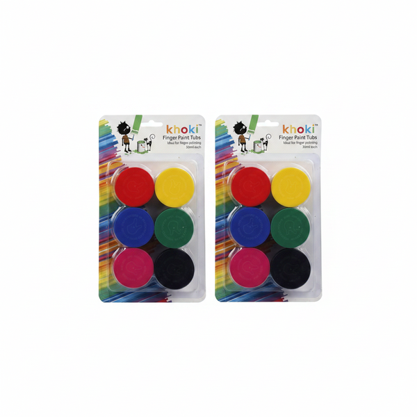 Khoki Water-Based Paint Set - 6 Vibrant Colours for Art &amp; Crafts - 2 Pack