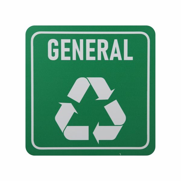 Parrot Products General Waste Recycle Sign on White ACP 15 x 15cm Green