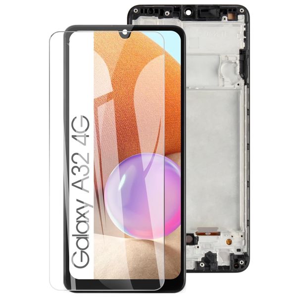 OLED Screen Replacement with Frame Compatible With Samsung A32 4G &amp; Tempered Glass