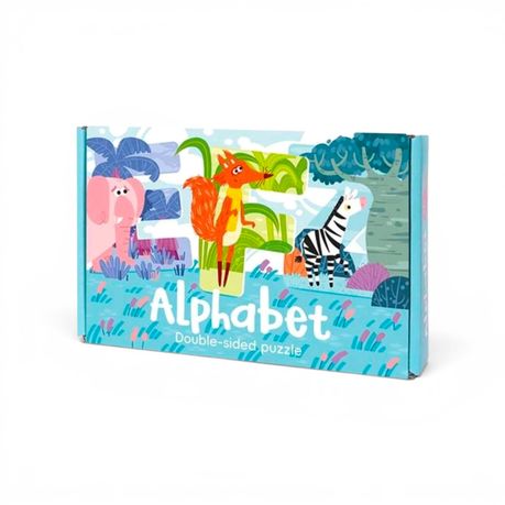Alphabet Animal Puzzle for Toddlers - Double-Sided Educational Jigsaw Set Image
