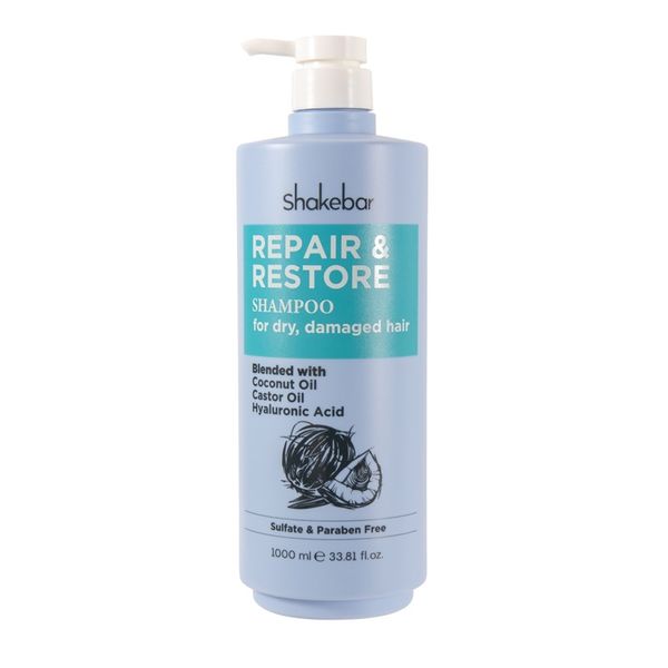 Shakebar Repair &amp; Restore Shampoo 1L - For Dry, Damaged Hair - Sulfate Free
