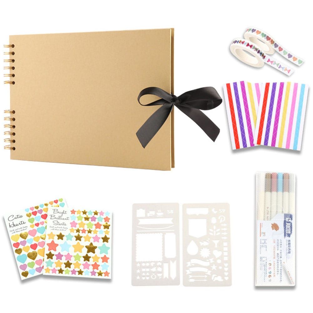 La Laila DIY Scrapbooking Kit Brown Photo Album Gift Set Memory