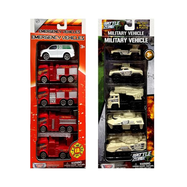 Motormax - Die-Cast Bundle - Emergency Fire Rescue &amp; Military - 10-Pieces