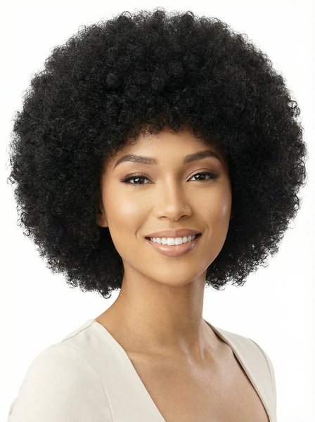 Short Brazlian100% Human Hair Wig Kinky Curly 1B