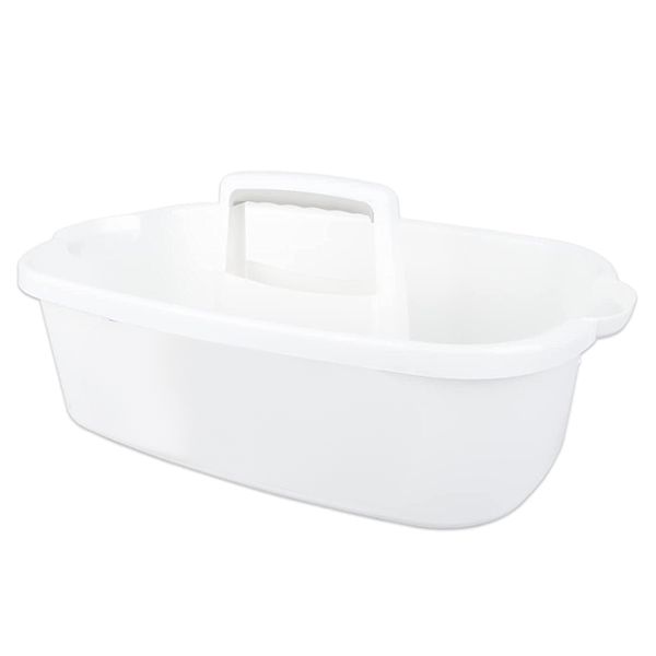 Shower Caddy Tote Organizer Basket with Handle for Bathroom, White
