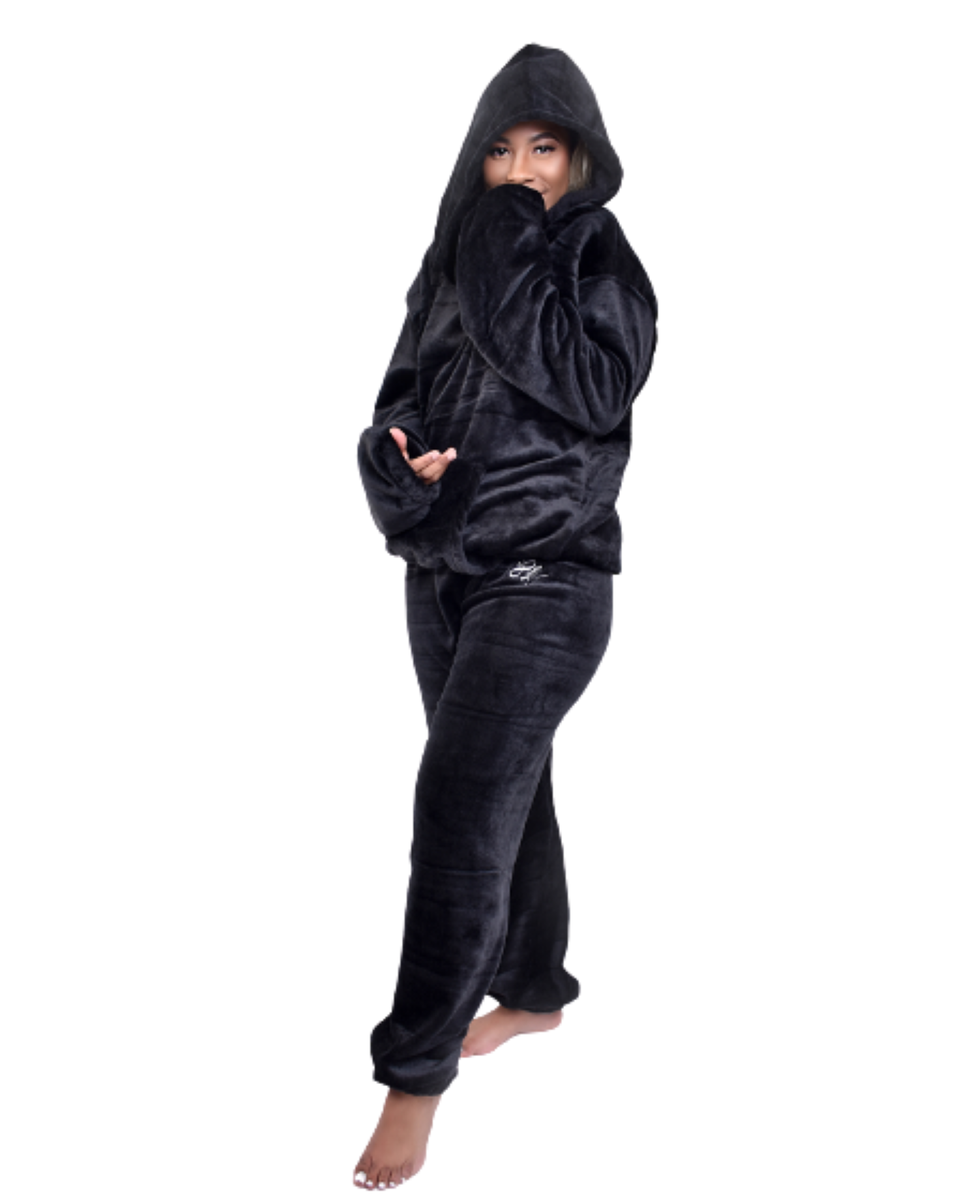 Selphies Unisex Baggy Lounge/Sleep Wear Pyjamas/Tracksuits Set Black