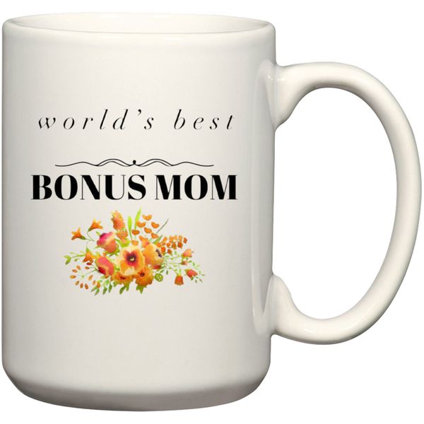 World's Best Bonus Mom Gift Coffee Mug (15Oz Jumbo Size)