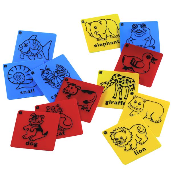 EDX Education Rubs Animals - 12 Piece