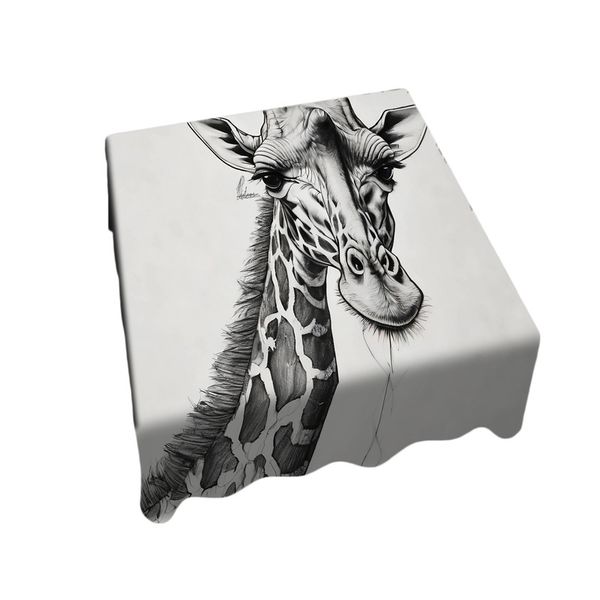 Giraffe Unraveling Square Tablecloth By Nathan Pieterse