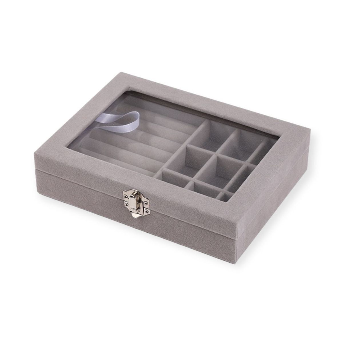 Three-layer Jewelry Box With Lock Large Earring Ring Necklace Organizer
