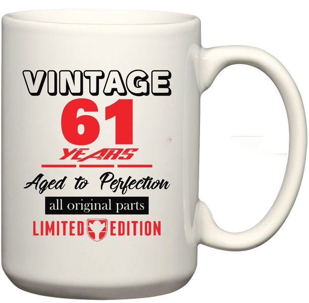Vintage 61 Aged To Perfection Birthday Coffee Mug