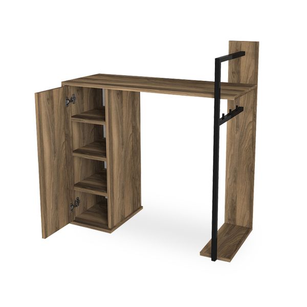 Multi-Functional Ryan Dresser with Cabinet and Hanging Space Walnut