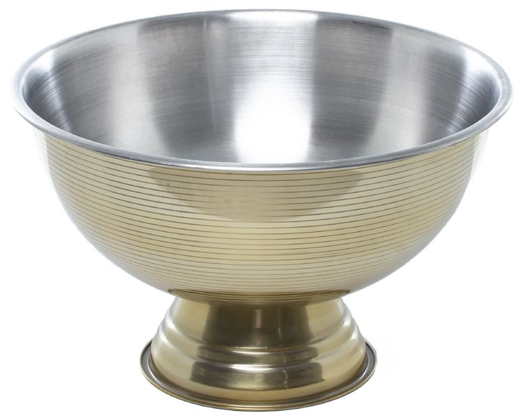 George &amp; Mason - Stainless Steel Gold Stripe Champagne Bowl On Foot