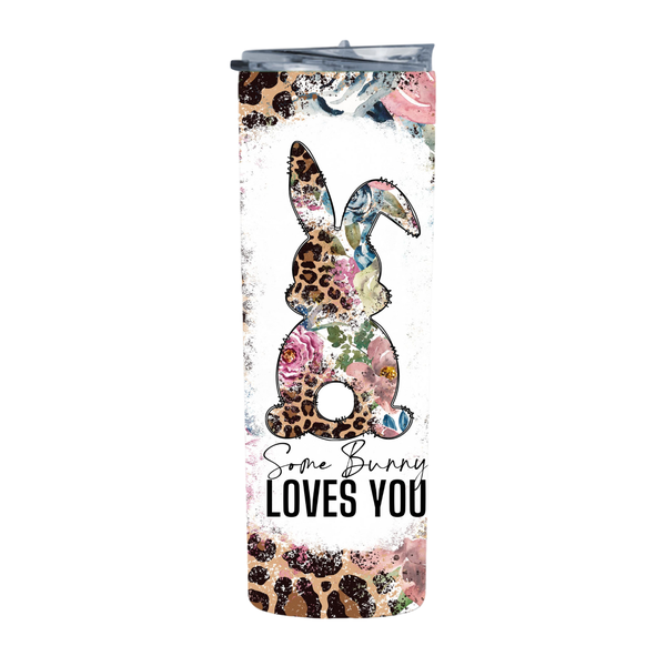 Leopard Floral Leopard Spring 20 Oz Straight Skinny Tumbler 008
