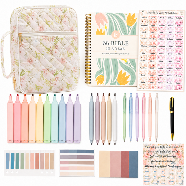 Bloom Box FaithBox Bible Study Kit for Women with Bible Cover Bag