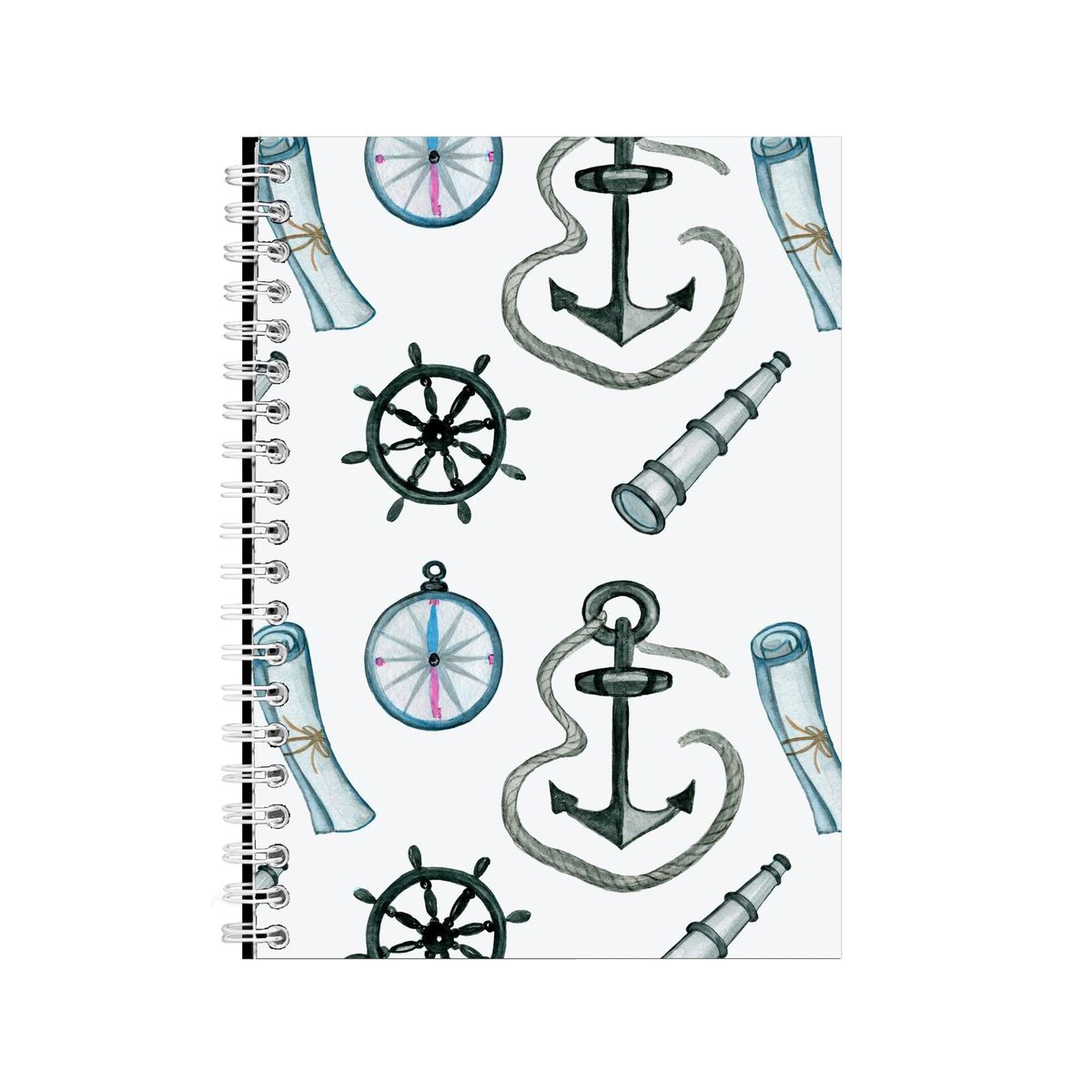 Map a5 notebook spiral and lined with sea lovers graphic notepad