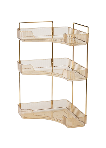 3 Tier Corner Rack Organizer - Light Luxury Amber