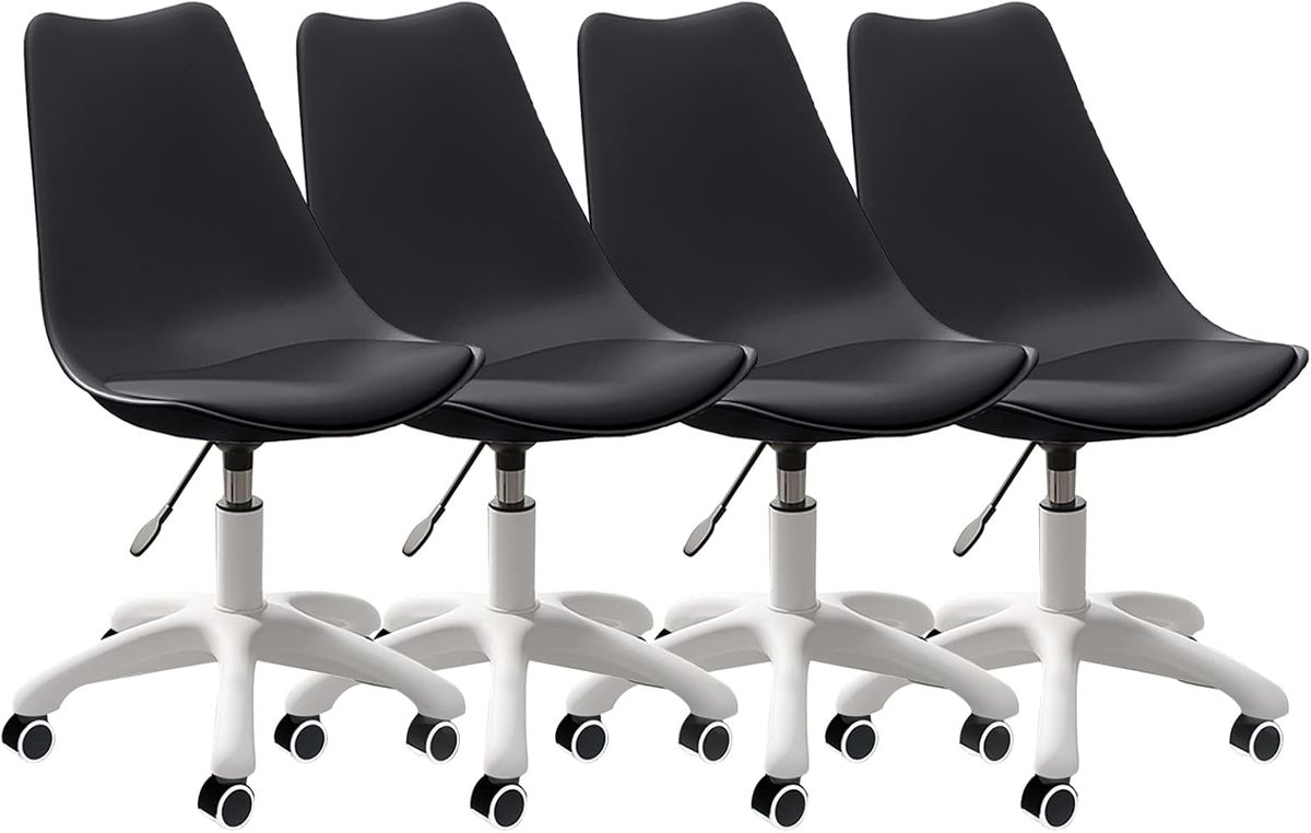 Modern Stylish Office Desk Chairs- 4 Pack-Black/White/Grey