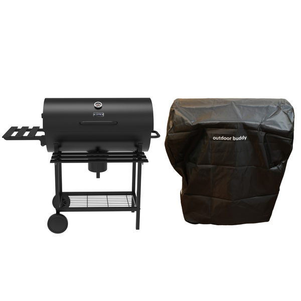 Outdoor Buddy - ForgeFire Pro Barrel Braai (Black) &amp; PVC Cover