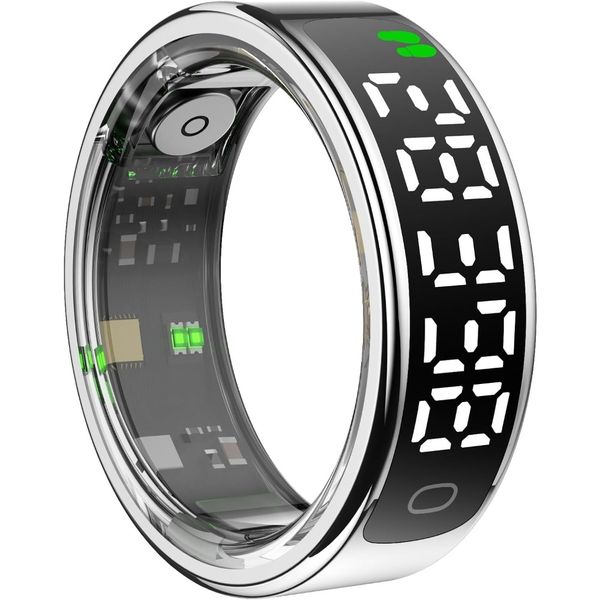 Color Digital Display Smart Ring Health Fitness Tracker Ring Blood Oxygen