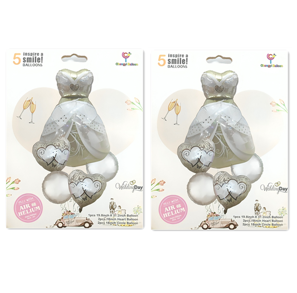 10 Piece - Air or Helium Foil Balloon Set
