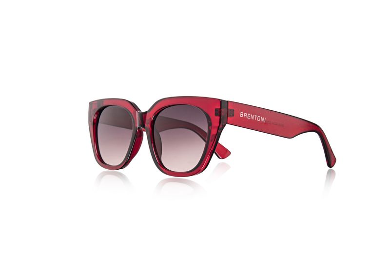 Brentoni Women, Girls Burgundy Round high fashion Sunglass