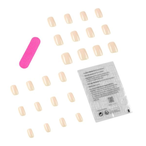 24 Piece - Short Square-Shaped Nails - Baby Pink