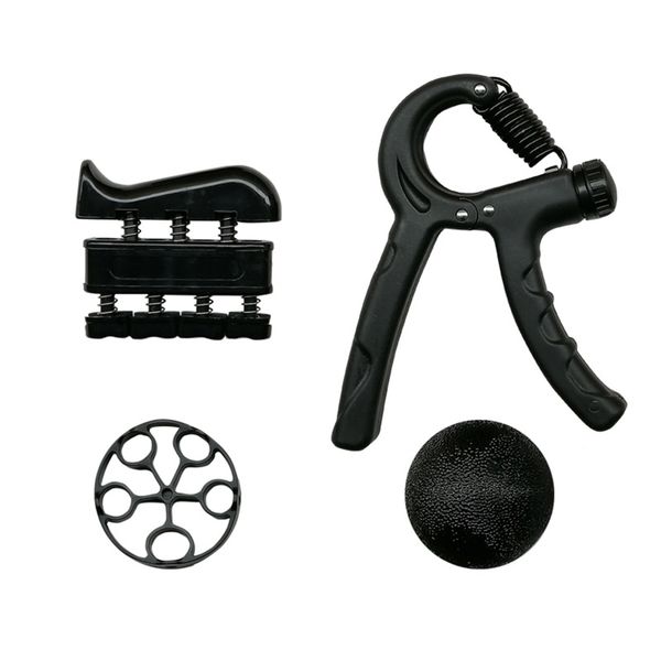 4 in 1 Hand Grip Strengthener Forearm Grip Workout Kit - Black