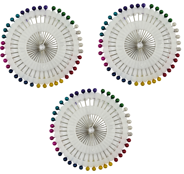 Bulk Pack 140 Pieces Haberdashery Corsage Sewing Pins Wheel Pearlized