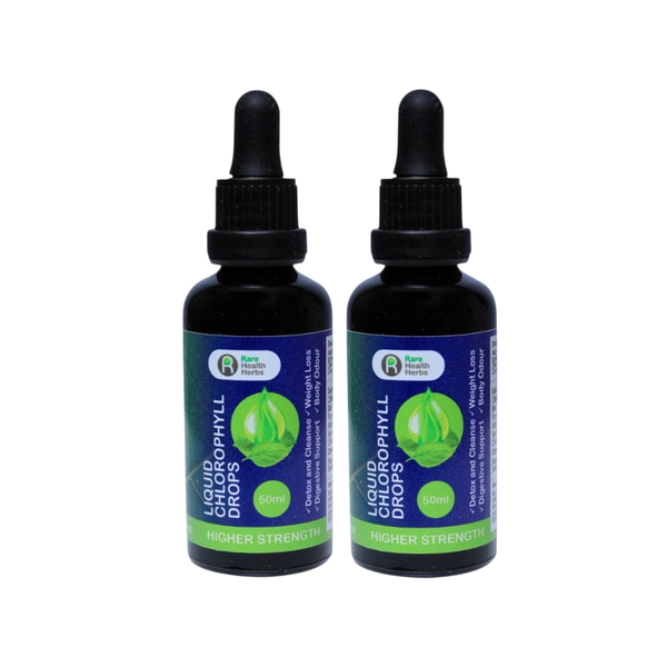 Liquid Chlorophyll Drops 50ml x 2 - High Strength Green Detox Supplement
