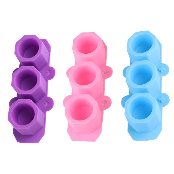 3PK Mini Ice-Maker Ice Drink DIY Silicone Moulds Set Octagonal Flower Pot