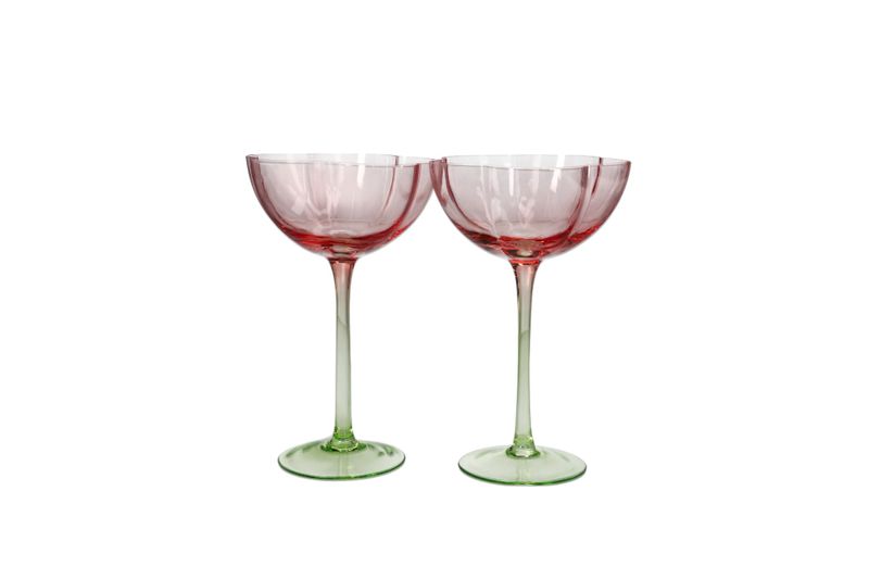 Danny home Classic Rose Gin Saucer Glasses Set of 2 - 16.1cm
