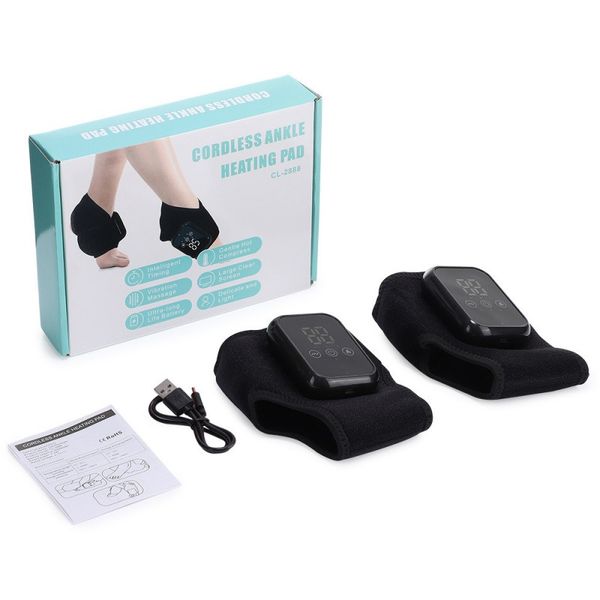 Heated Ankle Massager - Vibration Therapy Brace with 3 Heat Levels