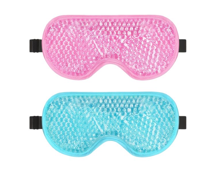 Cooling Ice Face Eye Mask - Hot Cold Reusable Compress - 2 Pack