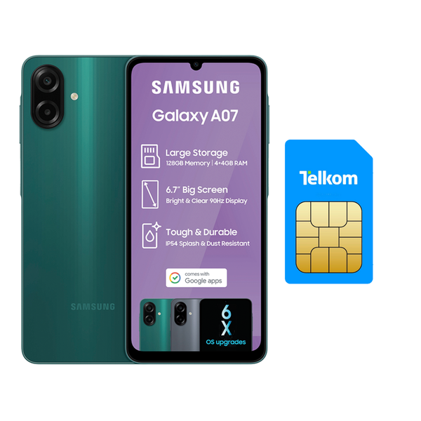 Samsung A07 128gb DS LTE + 9 Months Data 12.5GB ANYTIME + 12.5GB NIGHT OWL