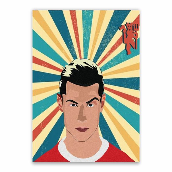 Cristiano Ronaldo Man United Cartoon Poster - A1