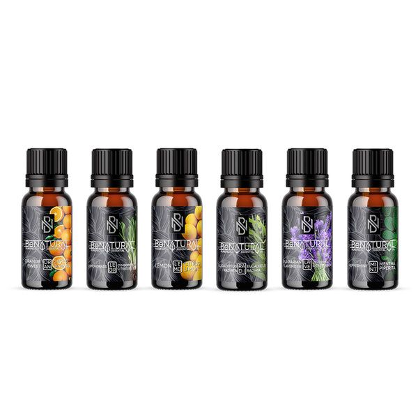 6 Pack of Organic Certified Essential Oils by Be Natural Organics
