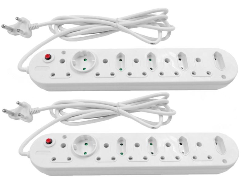 Multi-Plug 5x16A 5x5A 3m Cord 2 Pack: MP-10W3M