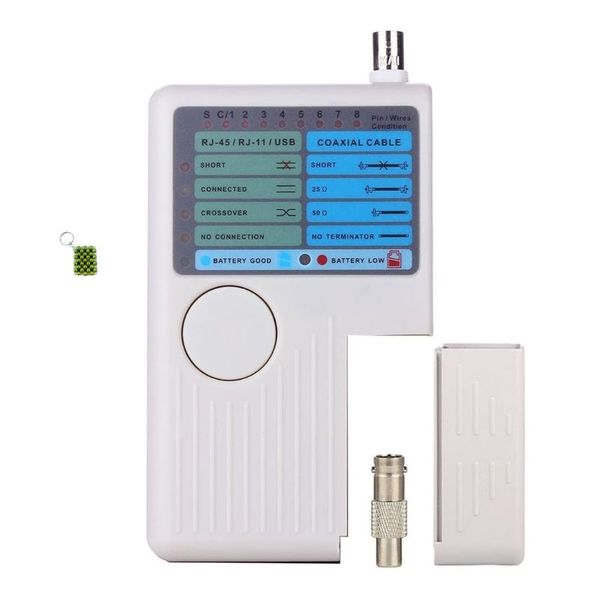 SE-L155 4 In 1 Remote Cable Tester for RJ11/RJ45/USB/BNC Cables + Keychain