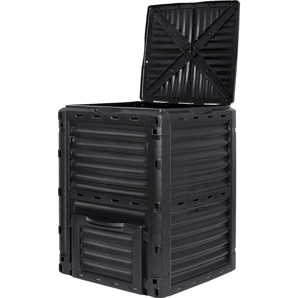 Garden Compost Bin from BPA Free Material -300L Large Compost Bin Black