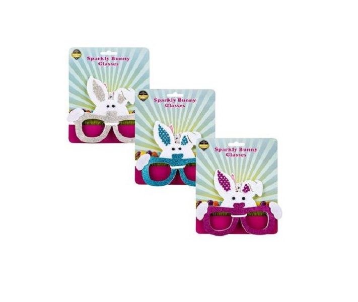 Easter Sparkly Dress-Up Bunny Glasses with Ears - Set of 3