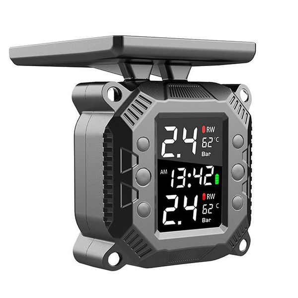 Tire Pressure Monitoring Motorcycle Solar TPMS System with2 External Sensor