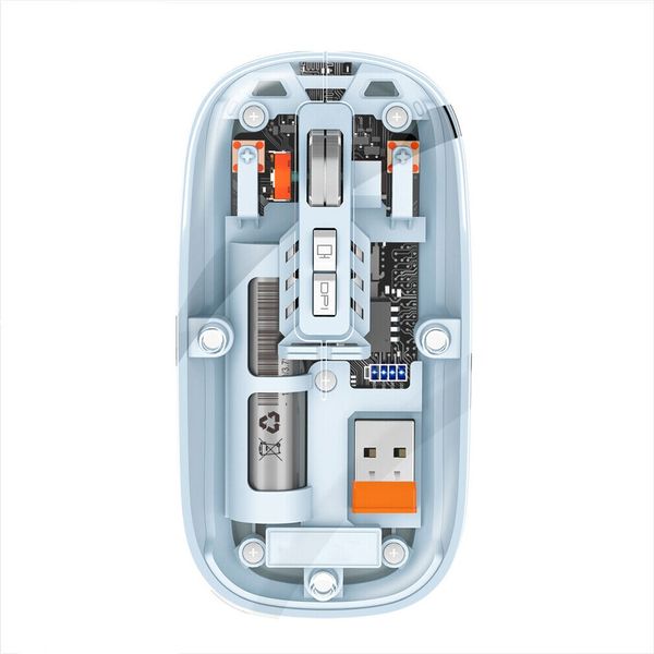 DW Magnetic Transparent Rechargeable Wireless Mouse 2.4G Space Blue - M233