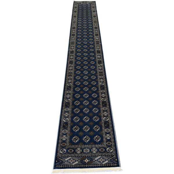 500 x 80cm Great Machine Made Bokhara Design Dark Blue Turkish Runner Rug