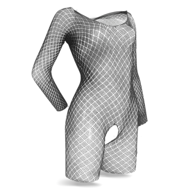 She-Woolf Hosiery, Dim The Lights, Red Full Length Long Sleeve Body Stocking