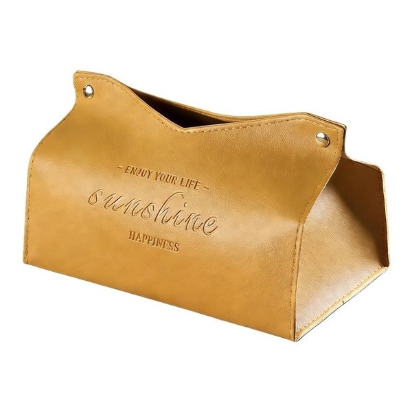 Leather Tissue Box Large Storage Napkin Holder For Home Living Room