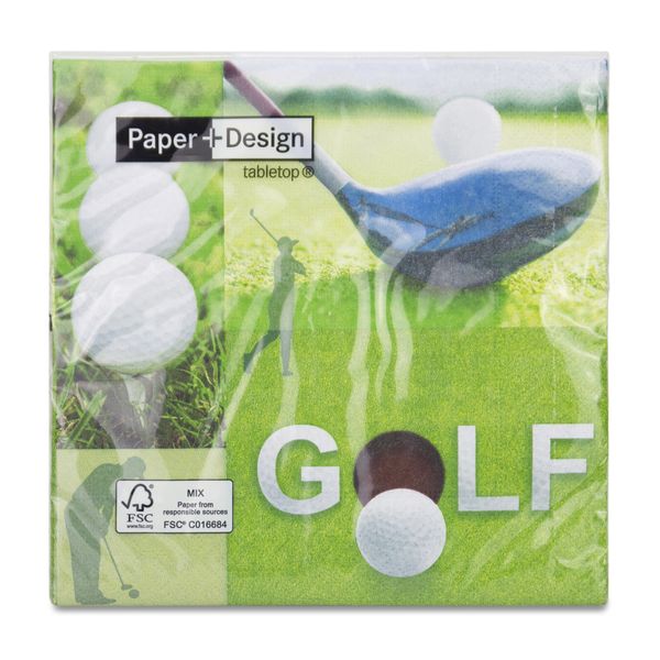 Paper + Design - Napkins - Golf - 33cm x 33xm - Pack of 20