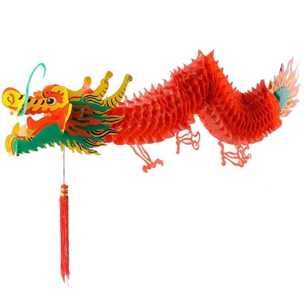 Decor Party Chinese New year Hanging Plastic Dragon-Shaped Lantern