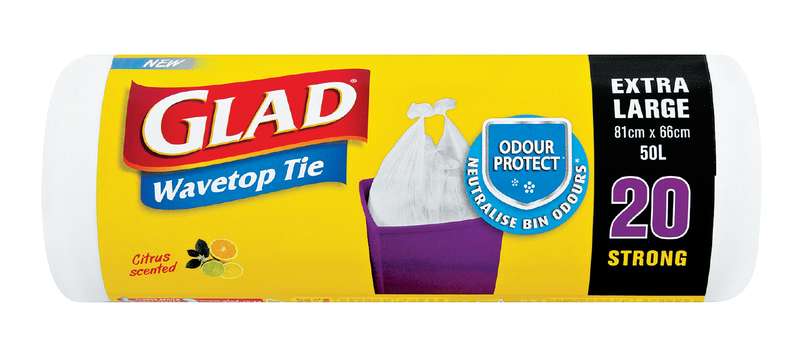 GLAD Wave Top Tie Indoor Bin Bags 20's Extra Large
