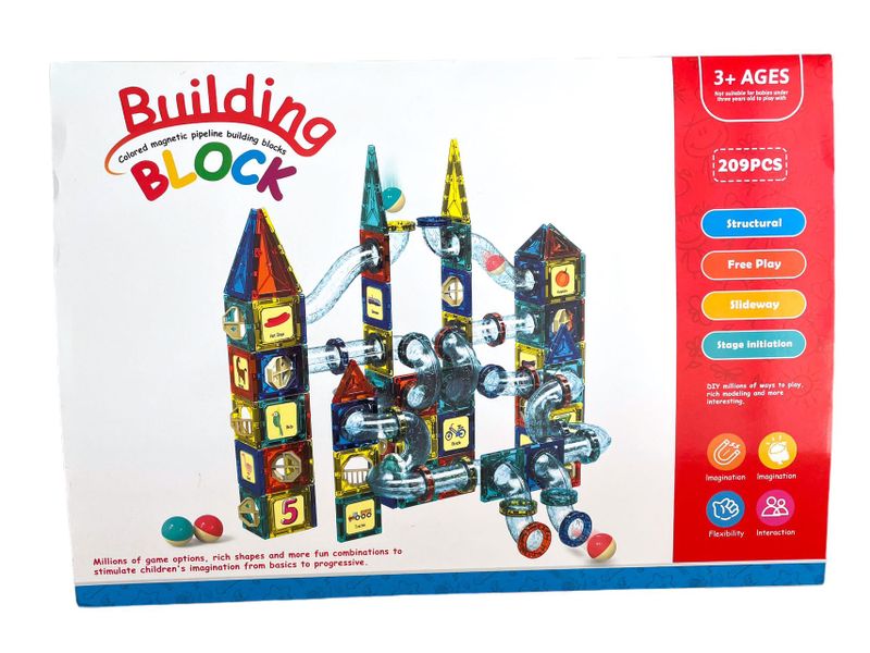 209-Piece Magnetic Marble Run Building Blocks Kit